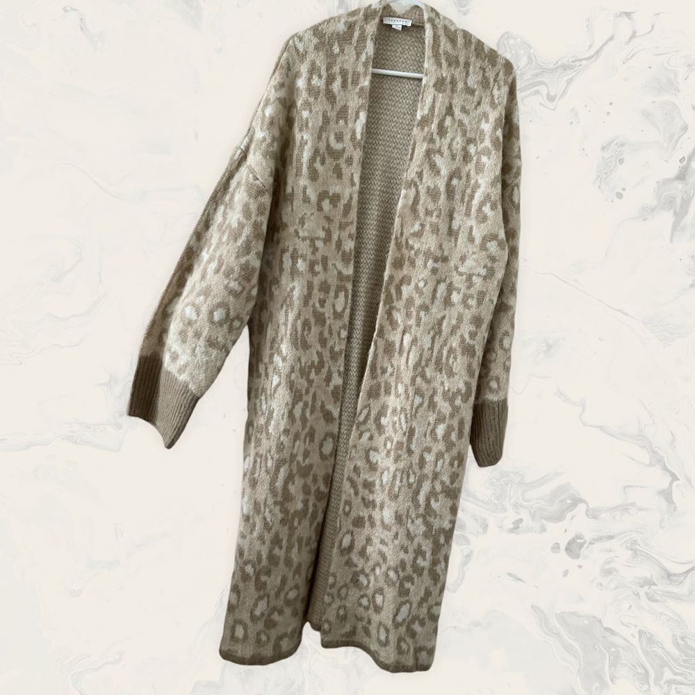 Nwt Topshop Leopard Print Longline Open Front Car… - image 6